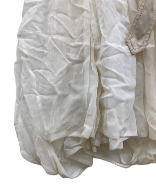 JUNYA WATANABE COMME des GARCONS（ジュンヤワタナベ コムデギャルソン）JUNYA WATANABE COMME des GARCONS ((ジュンヤワタナベ コムデギャルソン) プリーツ切替トレンチコート/JG-O005 ベージュ×ホワイト サイズ:XSの古着・服飾アイテム