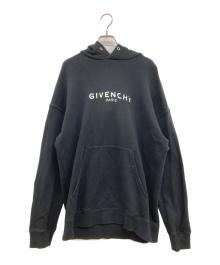 GIVENCHY（ジバンシィ）の古着「ロゴプリント プルオーバーパーカー/ロゴパーカー/パーカー/BM700R30AF」｜ブラック