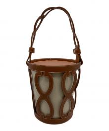 SEVEN TEN by MIHO KAWAHITO（セブン テン バイ ミホ カワヒト）の古着「カットワークレザーバケットバッグ/バケツバッグ/タルバッグ/ハンドバッグ」