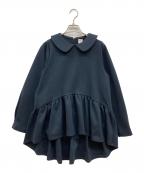 THREE SQUAREスリースクエア）の古着「ラウンドカラープルオーバーチュニック/V11P012-28-F」｜ネイビー