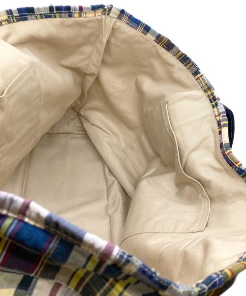 J.CREW（ジェイクルー）J.CREW (ジェイクルー) パッチワークトートバッグ/ドッキングバッグ ネイビー×ベージュの古着・服飾アイテム