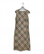 BURBERRY BLUE LABELバーバリーロンドンブルーレーベル）の古着「ノバチェックノースリーブワンピース」｜ベージュ