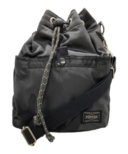 PORTER（ポーター）PORTER (ポーター) BALLOONSAC(S)/ウッドランドカモ/WOODLAND CAMO ver./巾着バッグ/ショルダーバッグ ウッドランドブラックの古着・服飾アイテム