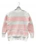 SEVEN TEN by MIHO KAWAHITO（セブン テン バイ ミホ カワヒト）の古着「ボーダープラケットニット/ボーダーニット」｜ピンク×ホワイト