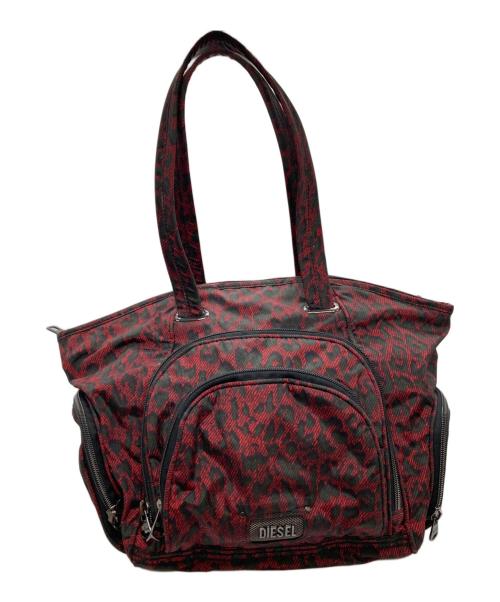 DIESEL（ディーゼル）DIESEL (ディーゼル) レオパードトートバッグ/Y2K/ARCHIVE/アーカイブ レッド×グリーンの古着・服飾アイテム