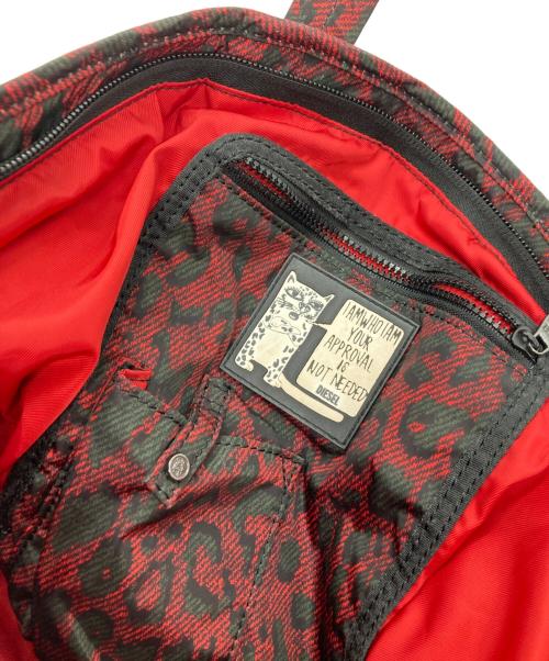 DIESEL（ディーゼル）DIESEL (ディーゼル) レオパードトートバッグ/Y2K/ARCHIVE/アーカイブ レッド×グリーンの古着・服飾アイテム