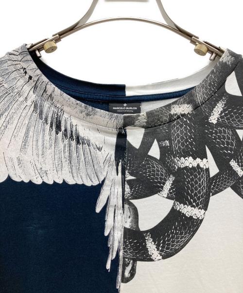 MARCELO BURLON（マルセロバーロン）MARCELO BURLON (マルセロバーロン) SNAKE WING T-SHIRTS ホワイト×ブラック サイズ:Mの古着・服飾アイテム