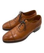 G.F.Cleverleyジーエフクレバリー）の古着「メダリオンキャップトゥシューズ」｜ブラウン