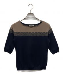 EPOCA（エポカ）の古着「切替ニット」｜ブラック×ブラウン