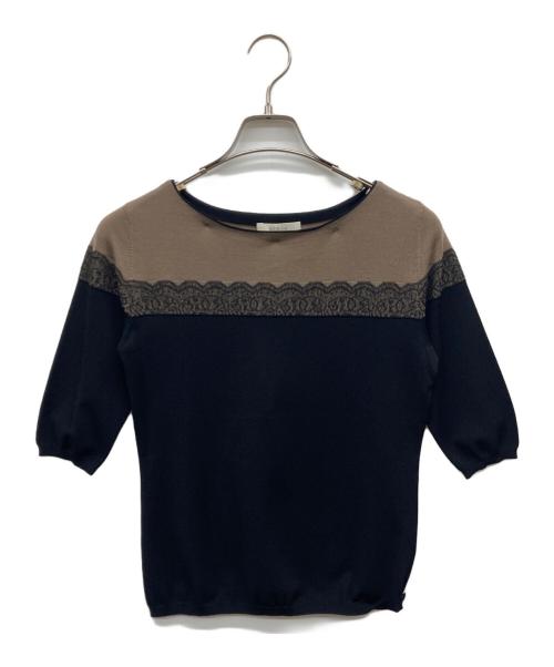 EPOCA（エポカ）EPOCA (エポカ) 切替ニット ブラック×ブラウン サイズ:40の古着・服飾アイテム