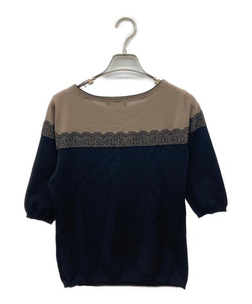 EPOCA（エポカ）EPOCA (エポカ) 切替ニット ブラック×ブラウン サイズ:40の古着・服飾アイテム