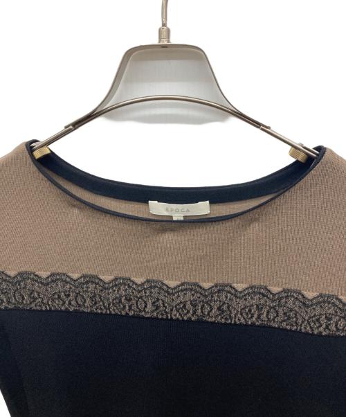 EPOCA（エポカ）EPOCA (エポカ) 切替ニット ブラック×ブラウン サイズ:40の古着・服飾アイテム