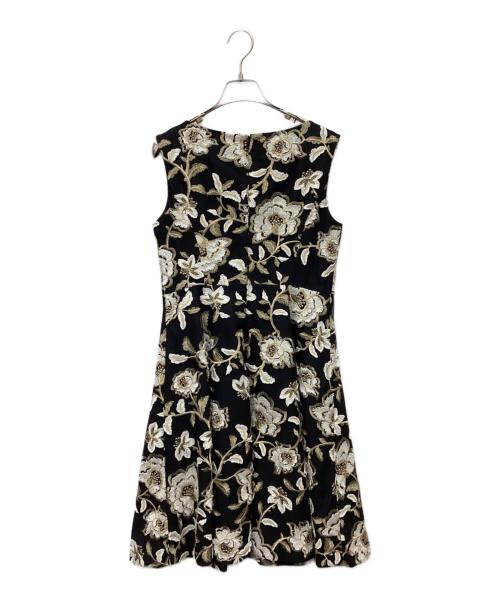 Diagram GRACE CONTINENTAL（ダイアグラム グレースコンチネンタル）Diagram GRACE CONTINENTAL (ダイアグラム グレースコンチネンタル) チュールラメ刺繍 ノースリーブ ワンピース/ワンピース/刺繍ワンピース ブラック サイズ:38の古着・服飾アイテム