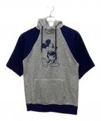 DISNEYディズニー）の古着「S/Sラグランパーカー/ミッキー/80s」｜グレー×ネイビー