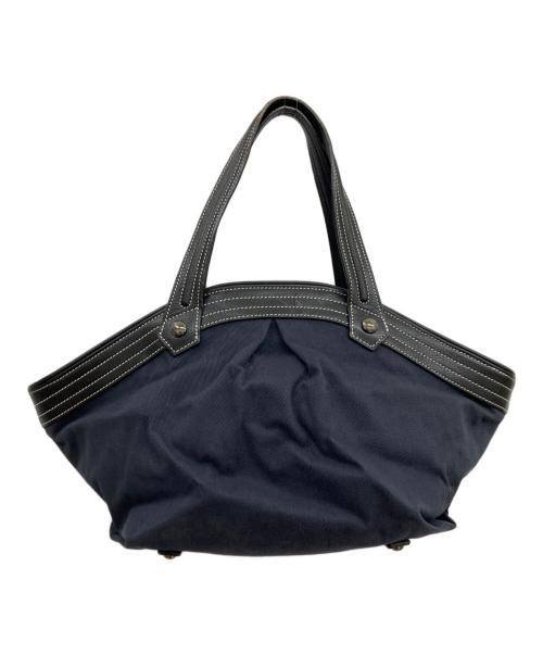 BURBERRY BLUE LABEL（バーバリーロンドンブルーレーベル）BURBERRY BLUE LABEL (バーバリーロンドンブルーレーベル) キャンバストートバッグ/ZAE95-417-09 ネイビー×ブラックの古着・服飾アイテム