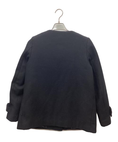 MONCLER（モンクレール）MONCLER (モンクレール) PHEMIA/フェミア/ノーカラーウールコート ブラックの古着・服飾アイテム