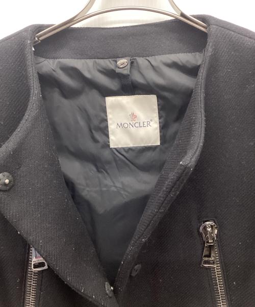 MONCLER（モンクレール）MONCLER (モンクレール) PHEMIA/フェミア/ノーカラーウールコート ブラックの古着・服飾アイテム