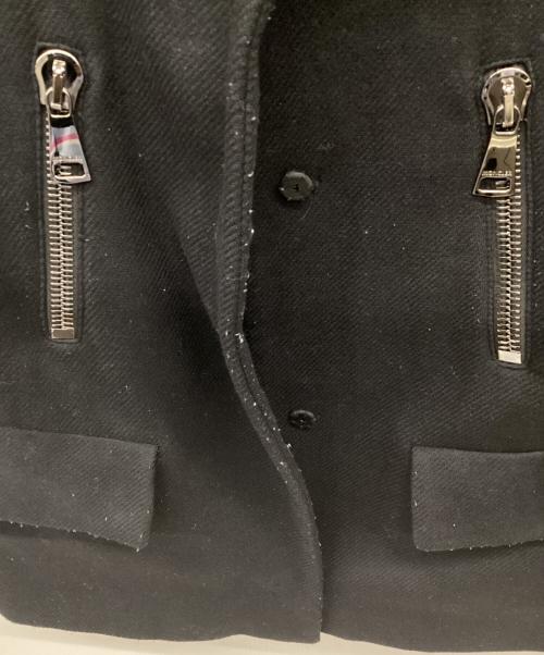 MONCLER（モンクレール）MONCLER (モンクレール) PHEMIA/フェミア/ノーカラーウールコート ブラックの古着・服飾アイテム