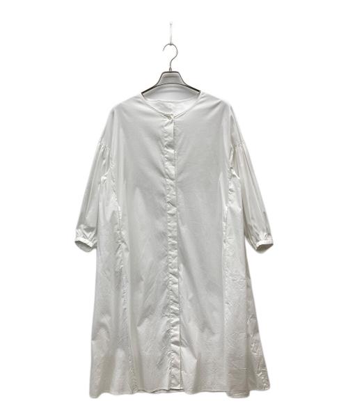 #Newans（ハッシュニュアンス）#Newans (ハッシュニュアンス) ノーカラーシャツワンピース ホワイト サイズ:Ｓの古着・服飾アイテム