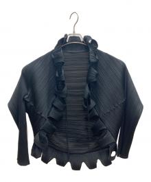 PLEATS PLEASE（プリーツプリーズ）の古着「ロール加工プリーツボレロカーディガン」｜ブラック