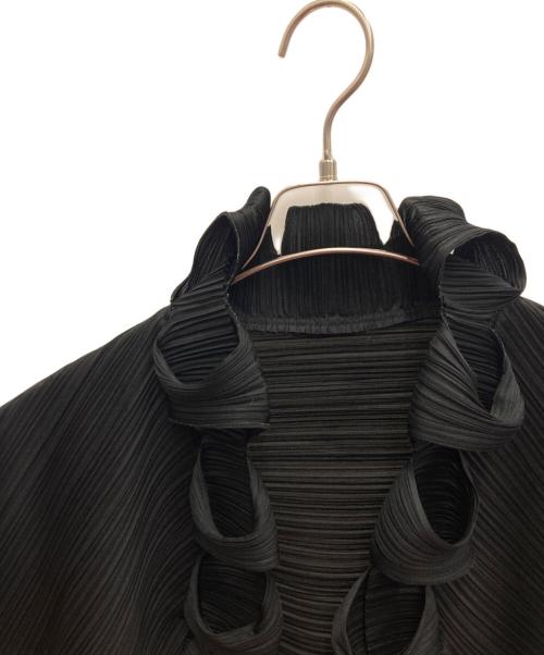 PLEATS PLEASE（プリーツプリーズ）PLEATS PLEASE (プリーツプリーズ) ロール加工プリーツボレロカーディガン ブラック サイズ:FREEの古着・服飾アイテム