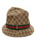GUCCI (グッチ) GGキャンバス シェリーラインバケットハット/代理無/バケットハット ベージュ：17000円