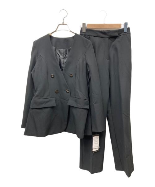 RUIRUE BOUTIQUE（ルイルエブティック）RUIRUE BOUTIQUE (ルイルエブティック) バッククロスケープダブルブレストジャケット＆ストレートパンツスーツ ブラック サイズ:M 未使用品の古着・服飾アイテム