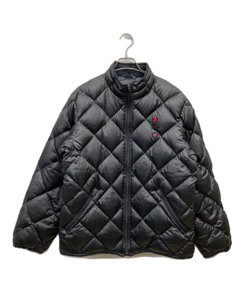 PAPAS（パパス）PAPAS (パパス) ワッペンロゴキルティングダウンジャケット ブラック サイズ:Mの古着・服飾アイテム