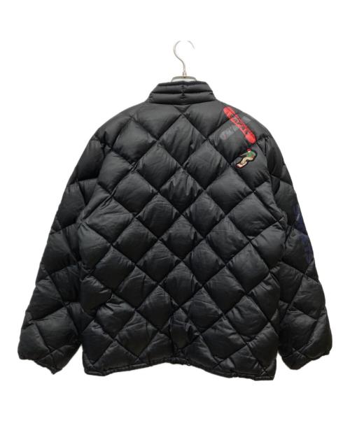 PAPAS（パパス）PAPAS (パパス) ワッペンロゴキルティングダウンジャケット ブラック サイズ:Mの古着・服飾アイテム