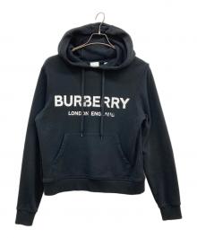 BURBERRY（バーバリー）の古着「ロゴプリントプルオーバーパーカー/プルオーバーパーカー/パーカー」｜ブラック