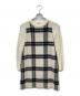 BLUE LABEL CRESTBRIDGE（ブルーレーベルクレストブリッジ）の古着「バックジップチェックワンピース」｜アイボリー×ネイビー