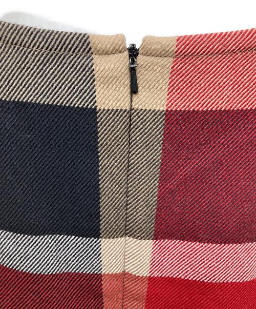 BLUE LABEL CRESTBRIDGE（ブルーレーベルクレストブリッジ）BLUE LABEL CRESTBRIDGE (ブルーレーベルクレストブリッジ) メガチェックウールワンピース レッド サイズ:36の古着・服飾アイテム