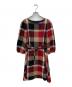 BLUE LABEL CRESTBRIDGE（ブルーレーベルクレストブリッジ）の古着「メガチェックウールワンピース」｜レッド