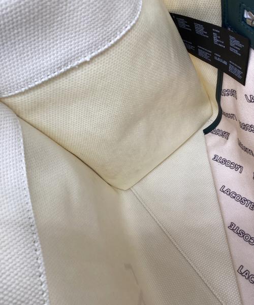 LACOSTE（ラコステ）LACOSTE (ラコステ) ヘリテージキャンバステニススタイルトートバッグ ホワイト×グリーンの古着・服飾アイテム
