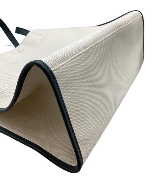 LACOSTE（ラコステ）LACOSTE (ラコステ) ヘリテージキャンバステニススタイルトートバッグ ホワイト×グリーンの古着・服飾アイテム