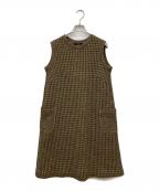 45Rフォーティファイブ・アール）の古着「シェットランドジャンパースカート/ニットワンピース/千鳥格子」｜イエロー