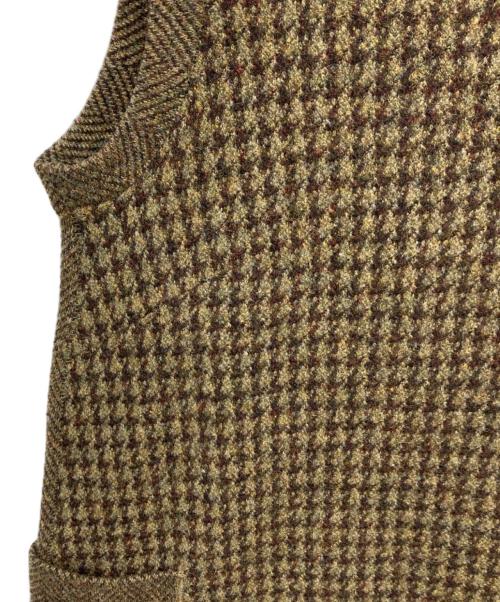 45R（フォーティファイブ・アール）45R (フォーティファイブ・アール) シェットランドジャンパースカート/ニットワンピース/千鳥格子 イエローの古着・服飾アイテム