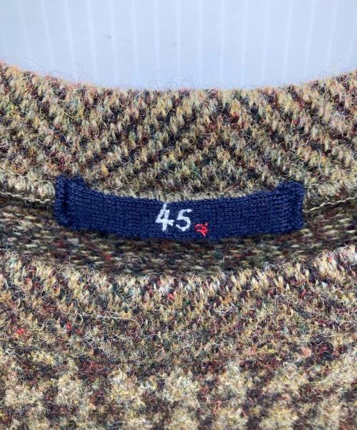 45R（フォーティファイブ・アール）45R (フォーティファイブ・アール) シェットランドジャンパースカート/ニットワンピース/千鳥格子 イエローの古着・服飾アイテム