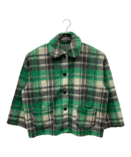 FREAK'S STORE（フリークスストア）FREAK'S STORE (フリークストア) チェック柄シャギージャケット グリーン サイズ:FREEの古着・服飾アイテム