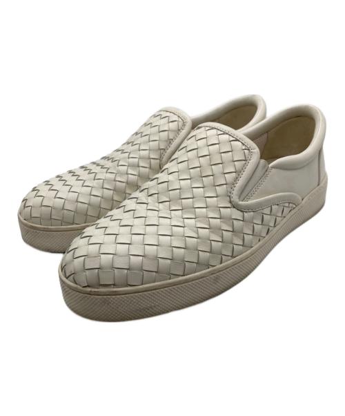 BOTTEGA VENETA（ボッテガベネタ）BOTTEGA VENETA (ボッテガベネタ) イントレチャートスリッポン アイボリー サイズ:不明の古着・服飾アイテム