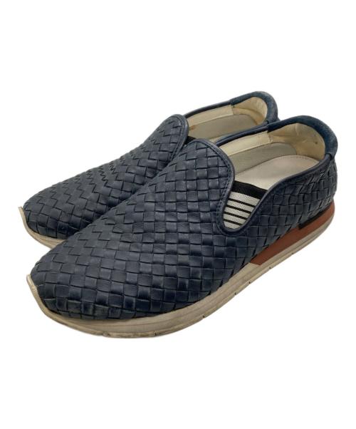 BOTTEGA VENETA（ボッテガベネタ）BOTTEGA VENETA (ボッテガベネタ) イントレチャートスリッポン ネイビー サイズ:不明の古着・服飾アイテム