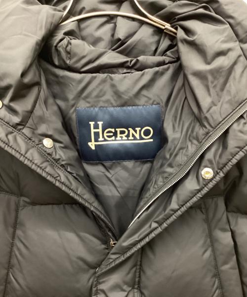 HERNO（ヘルノ）HERNO (ヘルノ) ウォーターレペレントナイロンダウンフーディーブルゾン ブラック サイズ:48の古着・服飾アイテム