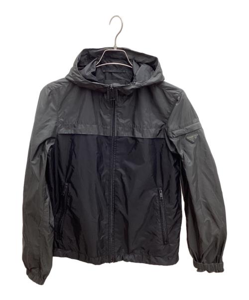 PRADA（プラダ）PRADA (プラダ) Nylon Jacket/ナイロンジャケット/トライアングルロゴ/バイカラー/ナイロンジャケット ブラック サイズ:44の古着・服飾アイテム
