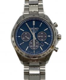 SEIKO（セイコー）の古着「ソーラー腕時計/クロノグラフ/V175-0FA0」｜シルバー×ネイビー