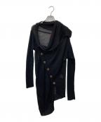 Vivienne Westwood RED LABELヴィヴィアンウエストウッドレッドレーベル）の古着「変形リネンカーディガン」｜ブラック