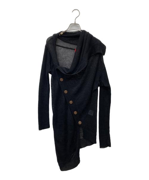 Vivienne Westwood RED LABEL（ヴィヴィアンウエストウッドレッドレーベル）Vivienne Westwood RED LABEL (ヴィヴィアンウエストウッドレッドレーベル) 変形リネンカーディガン ブラック サイズ:SIZE Mの古着・服飾アイテム