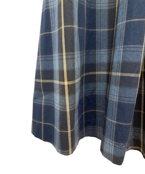 KAGURE（カグレ）KAGURE (カグレ) タイプライターチェックタックスカート ブルー サイズ:FREEの古着・服飾アイテム