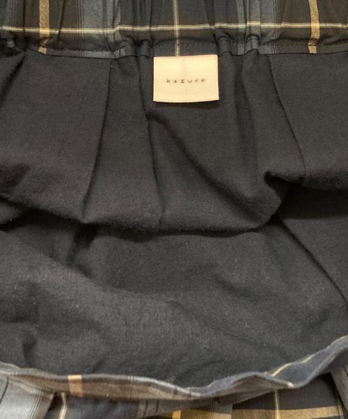 KAGURE（カグレ）KAGURE (カグレ) タイプライターチェックタックスカート ブルー サイズ:FREEの古着・服飾アイテム
