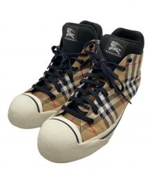 BURBERRY（バーバリー）の古着「ノバチェックハイカットスニーカー/スニーカー」｜ベージュ
