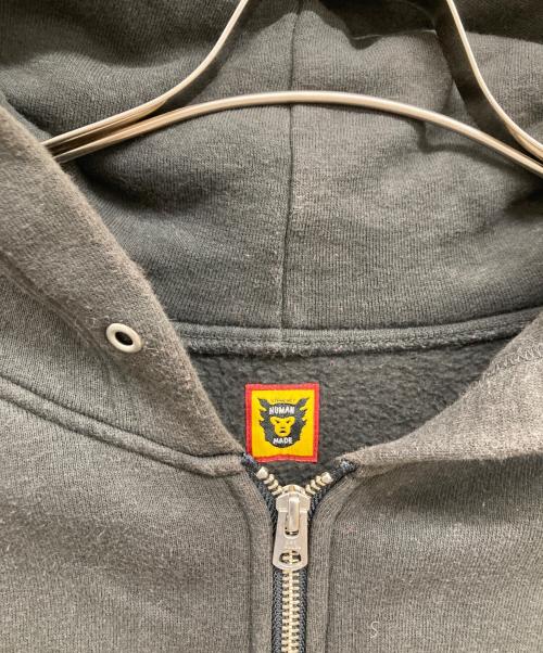HUMAN MADE（ヒューマンメイド）HUMAN MADE (ヒューマンメイド) LOGO ZIP HOODIE/ジップパーカー/ロゴパーカー グレー サイズ:Xlの古着・服飾アイテム